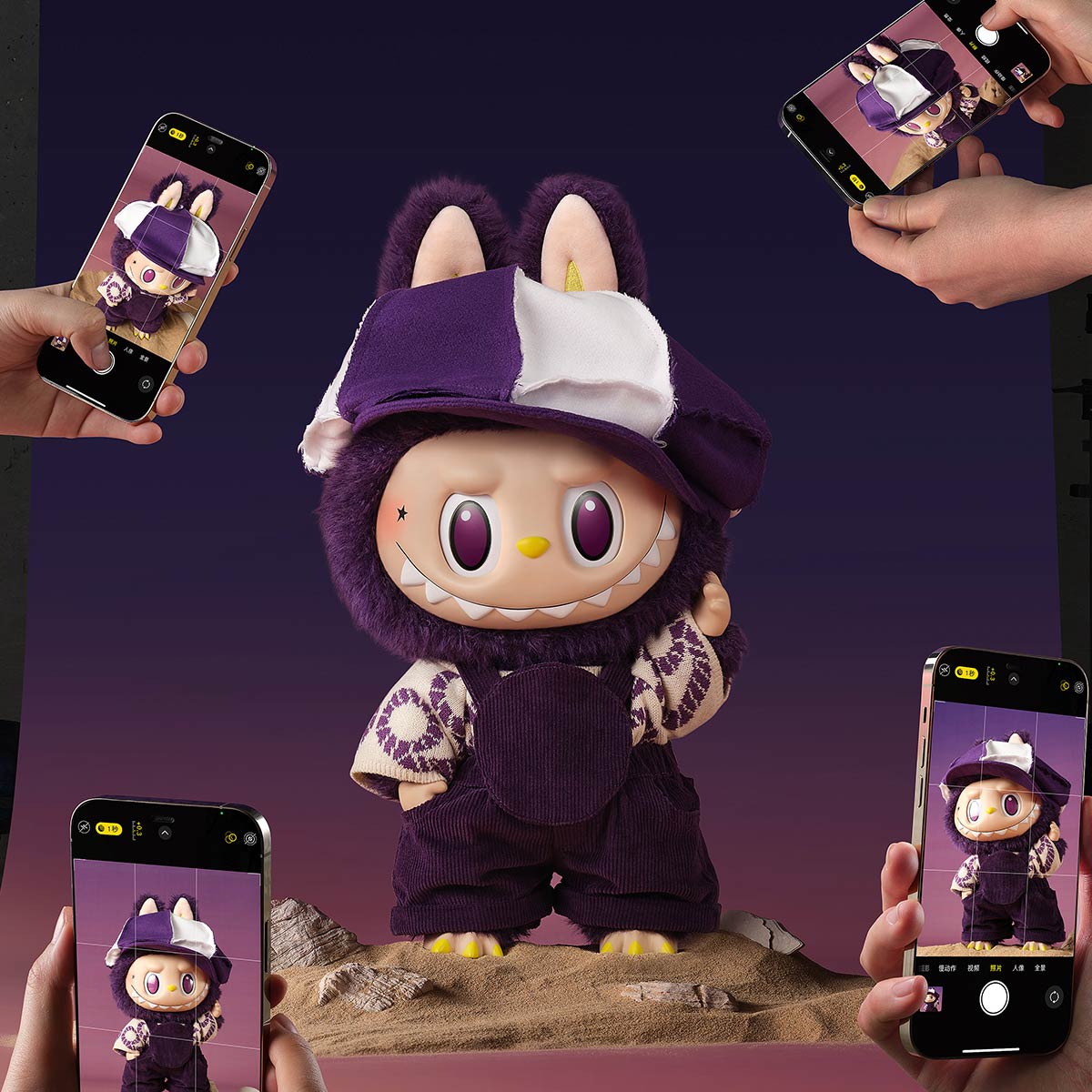 Labubu Fashion Plush – Mixed Material Vinyl Figure with Designer Textile Outfit