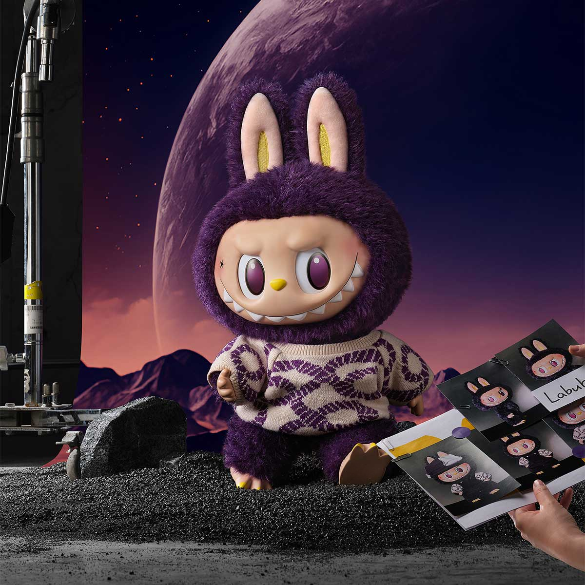 Labubu Fashion Plush – Mixed Material Vinyl Figure with Designer Textile Outfit